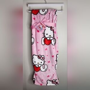Pink Hello Kitty Valentines Day I Love You Heart Throw Blanket 50" X 70"